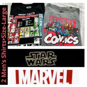 •Lot of 2•Men’s MARVEL & STAR WARS T-shirts